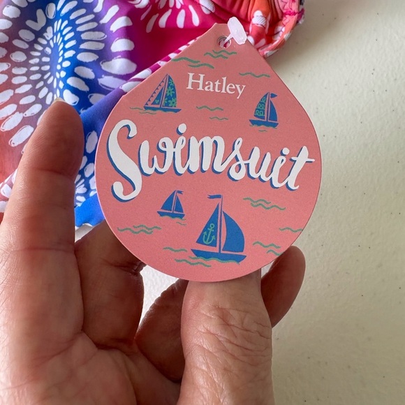 Hayley Girls Swimsuit Size 2 UPF 50‎ Pink Orange Blue Beach Pool CruiseVacation - Picture 6 of 10